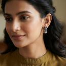 Urthn Oxidised Silver Ashoka Lion Capital Stud Earrings for Women(Pack of 6 )