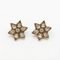 Urthn Antique Gold Plated Crystal Stud Earrings (Pack of 6 )