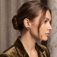 Urthn Antique Gold Plated Crystal Stud Earrings (Pack of 6 )