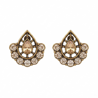 Urthn Antique Gold Plated Crystal Stud Earrings (Pack of 6 )