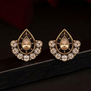 Urthn Antique Gold Plated Crystal Stud Earrings 
