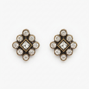 Urthn Antique Gold Plated Crystal Stud Earrings (Pack of 6 )