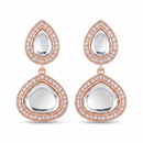 Urthn Rose Gold Plated Kundan And Austrian Stone Dangler Earrings(Pack of 6 )
