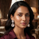 Urthn Rose Gold Plated Kundan And Austrian Stone Dangler Earrings(Pack of 6 )