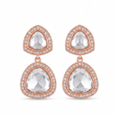 Urthn Rose Gold Plated Kundan And Austrian Stone Dangler Earrings(Pack of 6 )