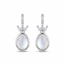 Urthn Silver Plated Monalisa Stone Dangler Earrings(Pack of 6 )