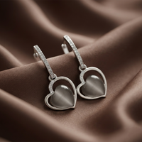 Urthn Silver Plated Monalisa Stone Dangler Earrings