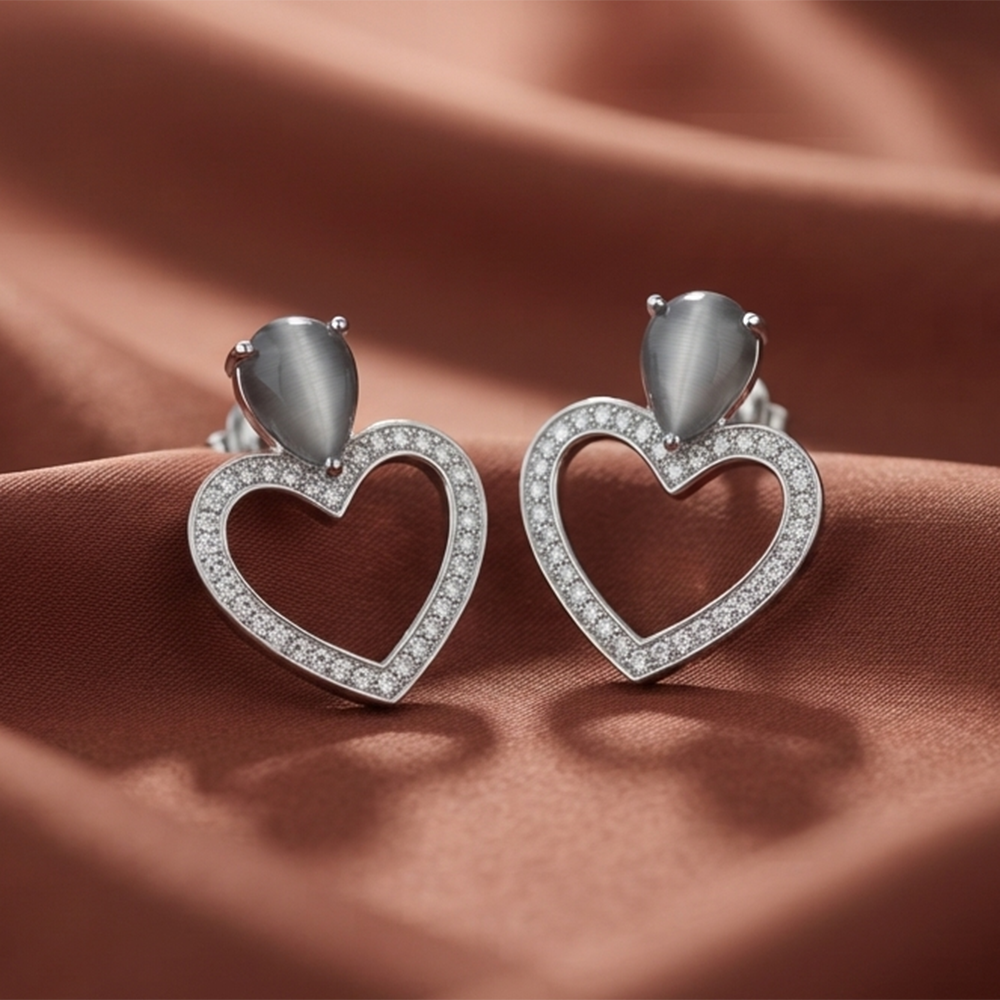 Urthn Silver Plated Monalisa Stone Dangler Earrings