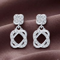 Urthn Silver Plated Austrian Stone Dangler Earrings