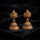 Urthn Antique Gold Plated Temple Jhumki Earrings