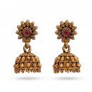 Urthn Antique Gold Plated Temple Jhumki Earrings(Pack of 6 )