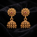 Urthn Antique Gold Plated Temple Jhumki Earrings