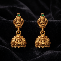 Urthn Antique Gold Plated Temple Jhumki Earrings
