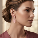 Urthn Rose Gold Plated Monalisa Stone Dangler Earrings(Pack of 6 )