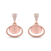Urthn Rose Gold Plated Monalisa Stone Dangler Earrings(Pack of 6 )