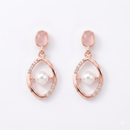 Urthn Rose Gold Plated Monalisa Stone Dangler Earrings(Pack of 6 )