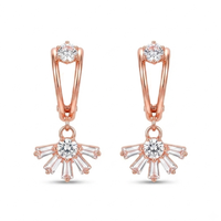 Urthn Rose Gold Plated Austrain Stone Dangler Earrings(Pack of 6 )