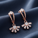 Urthn Rose Gold Plated Austrain Stone Dangler Earrings