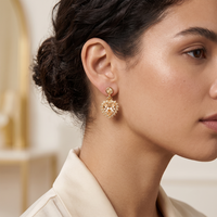 Urthn Gold Plated Austrian Stone Small Dangler Earrings(Pack of 6 )