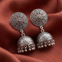 Urthn Stylish Oxidised Jhumki Earrings for Women