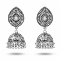 Urthn Stylish Oxidised Jhumki Earrings for Women(Pack of 3)