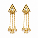 Urthn Ethnic Gold Plated Kashmiri Jhumki Earrings with Austrian Stone & Pearl(Pack of 3)