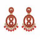 Urthn Designer Stone & Pearl Chandelier Earrings for Women(Pack of 3)
