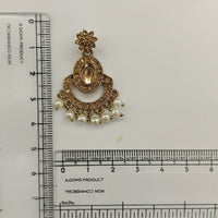 Urthn Designer Stone & Pearl Chandelier Earrings for Women(Pack of 3)