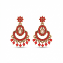 Urthn Designer Stone & Pearl Chandelier Earrings for Women(Pack of 3)