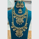 Sona Covering Shining Gold Plated American Diamond And Pearl Double Necklace Combo