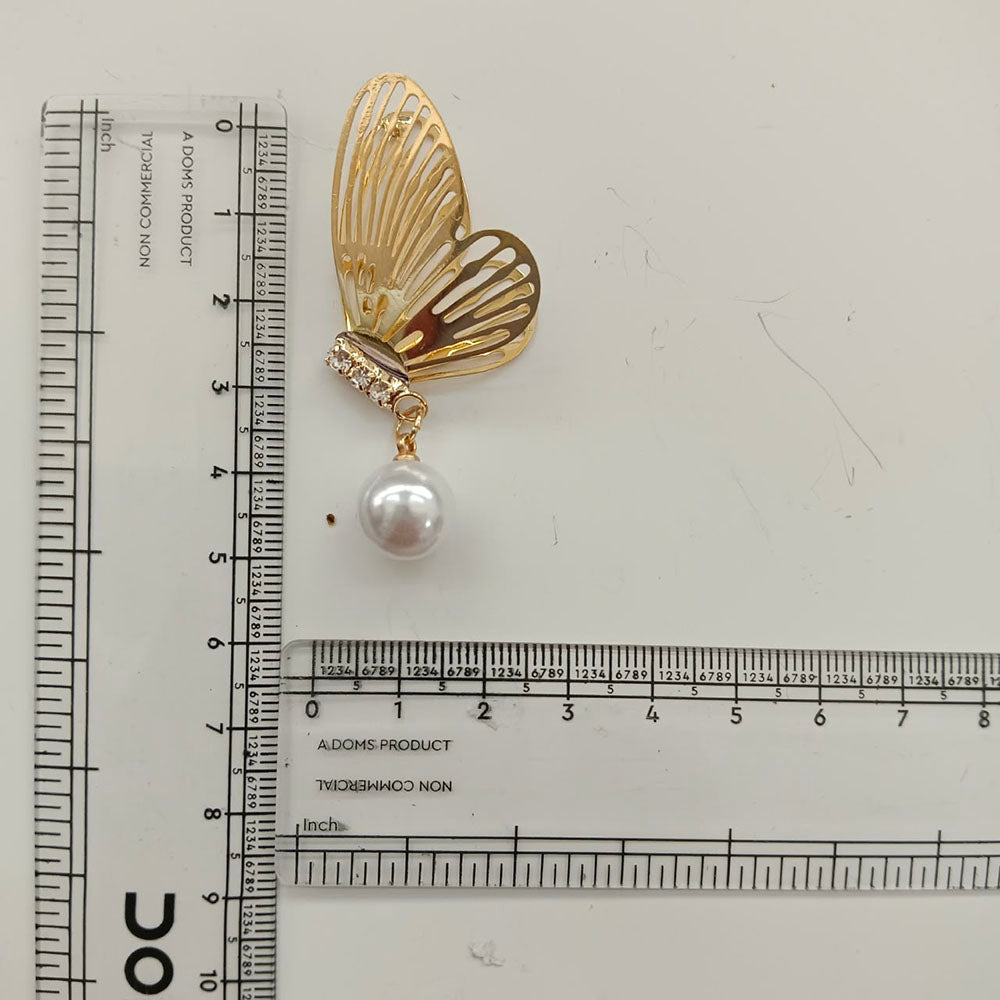 Urthn Beautiful Butterfly Shape Pearl Drop Earrings for Women Classic Ethnic & Party Wear(Pack Of 3)