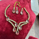 Sona Covering Glowing Gold Plated American Diamond Necklace Set