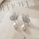 Urthn Beautiful Butterfly Shape Pearl Drop Earrings for Women Classic Ethnic & Party Wear(Pack Of 3)