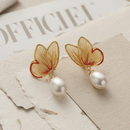 Urthn Beautiful Butterfly Shape Pearl Drop Earrings for Women Classic Ethnic & Party Wear(Pack Of 3)