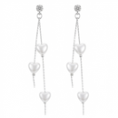 Urthn Trendy Long Tassel Earrings with Heart Drop for Women (Pack Of 3)