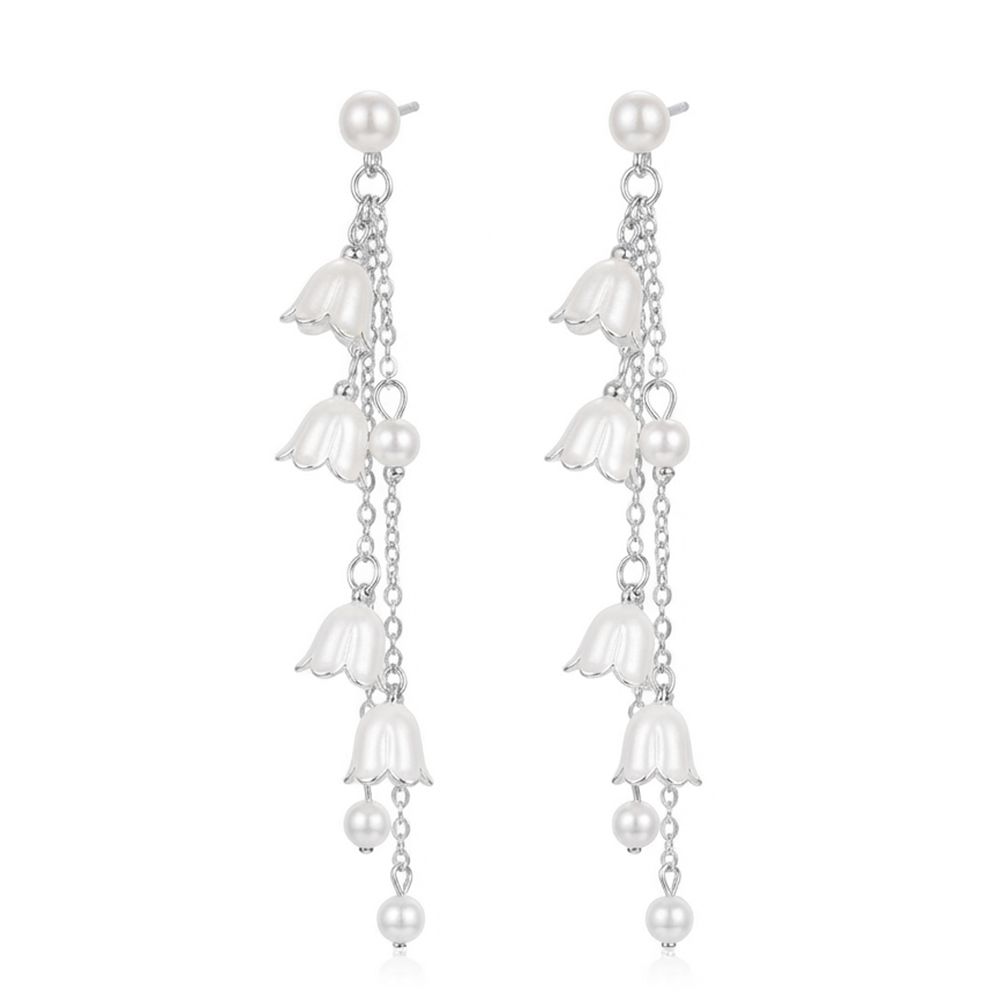 Urthn Trendy Long Tassel Earrings with Floral Drop  for Women Stylish Party & Festive Wear Jewellery(Pack Of 3)
