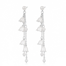 Urthn Trendy Long Tassel Earrings with Floral Drop  for Women Stylish Party & Festive Wear Jewellery(Pack Of 3)