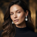 Urthn Unique White Marble Dangler Earrings for Women Stylish Casual, Party & Festive Wear Jewellery(Pack Of 3)