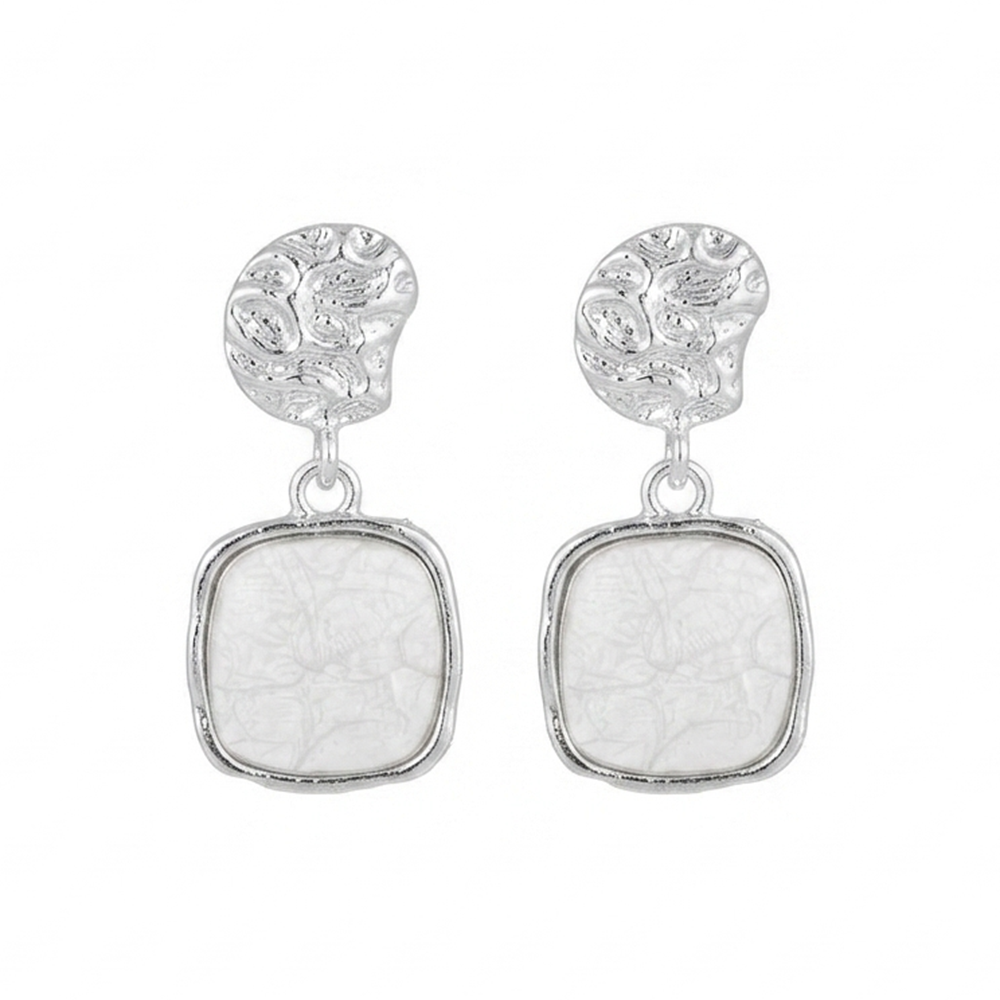 Urthn Unique White Marble Dangler Earrings for Women Stylish Casual, Party & Festive Wear Jewellery(Pack Of 3)