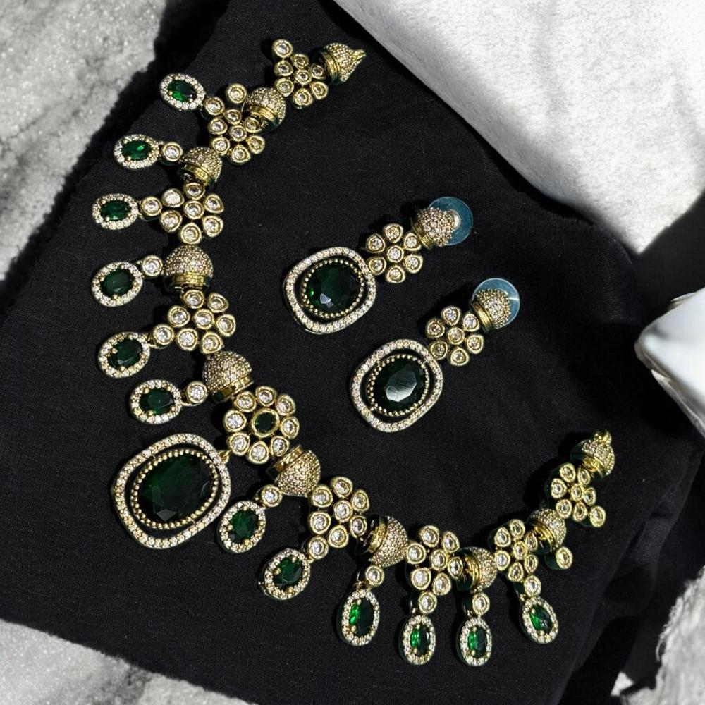 Sona Covering Gold Plated Austrian Stone Necklace Set
