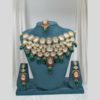 Sona Covering Gold Plated Kundan Stone And Pearl Choker Necklace Set