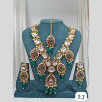 Sona Covering Gold Plated Kundan Stone And Pearl Necklace Set