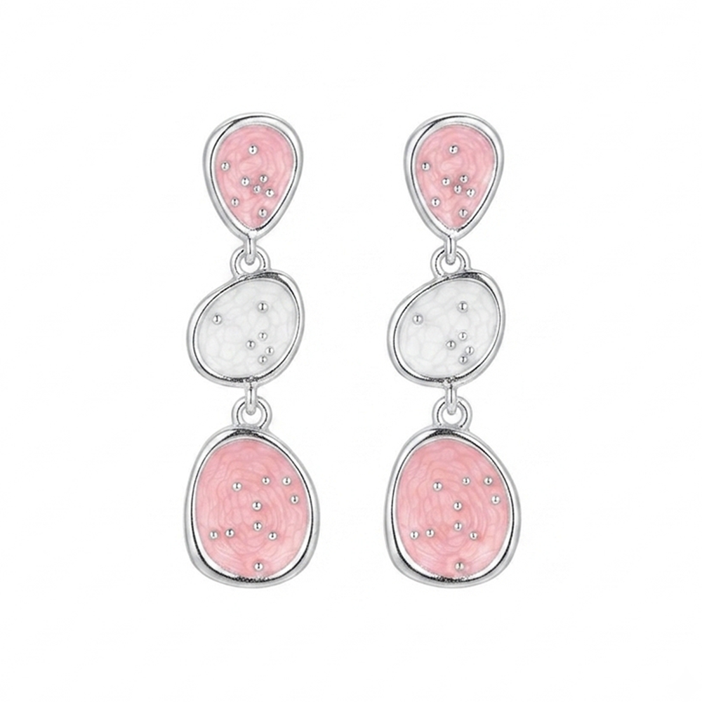 Urthn Beautiful Silver Plated Rasin Stone Long Dangler Earrings for Women Trendy Ethnic Jewellery(Pack Of 3)