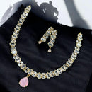 Sona Covering Gold Plated American Diamond Necklace Set
