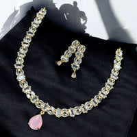 Sona Covering Gold Plated American Diamond Necklace Set