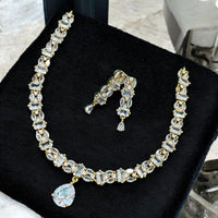 Sona Covering Gold Plated American Diamond Necklace Set