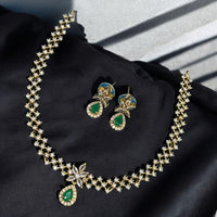 Sona Covering Gold Plated American Daimonds Necklace Set 