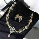 Sona Covering Gold Plated American Daimonds Necklace Set