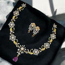 Sona Covering Gold Plated American Daimonds Necklace Set