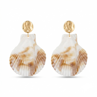 Urthn Gorgeous Shell Drop Dangler Earrings for Women Stylish Beach & Festive Fashion Jewellery(Pack Of 3)